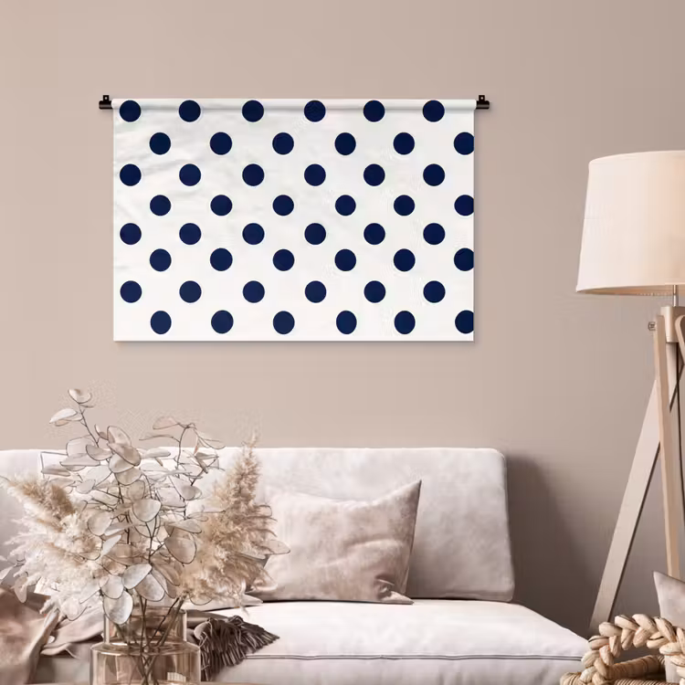 Tenture murale - Classique - Points - Bleu — 2
