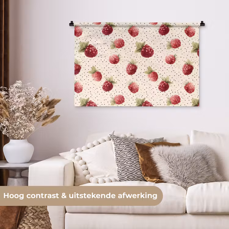 Tenture murale - Framboise - Points - Rouge — 5