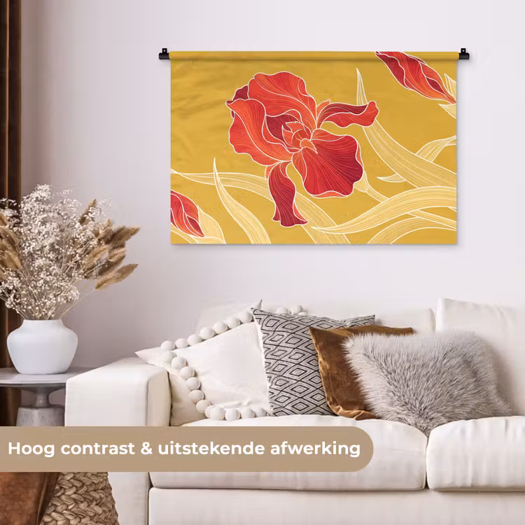 Tenture murale - Fleurs - Illustration - Rouge — 5