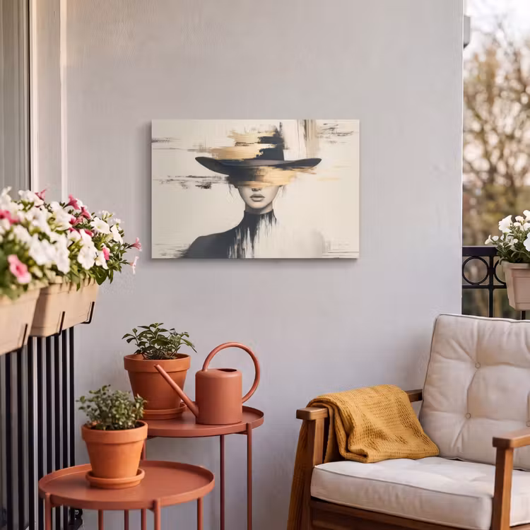 Toile extérieure - Femme - Chapeau - Peinture — 3