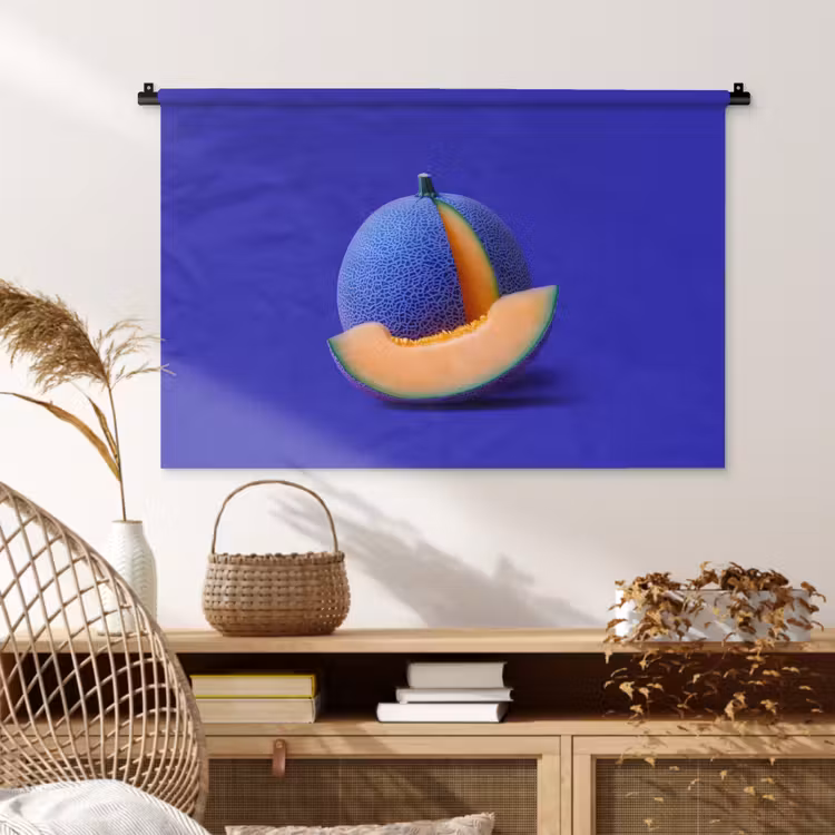 Tenture murale - Melon - Bleu - Orange - Arty — 4