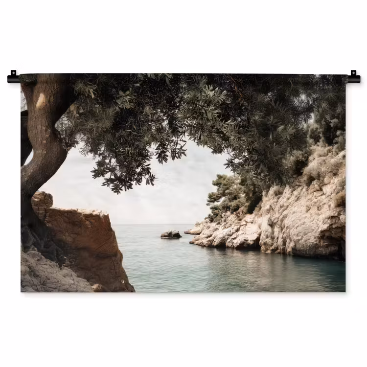 Tenture murale - Roches - Mer - Arbre - Vert — 1