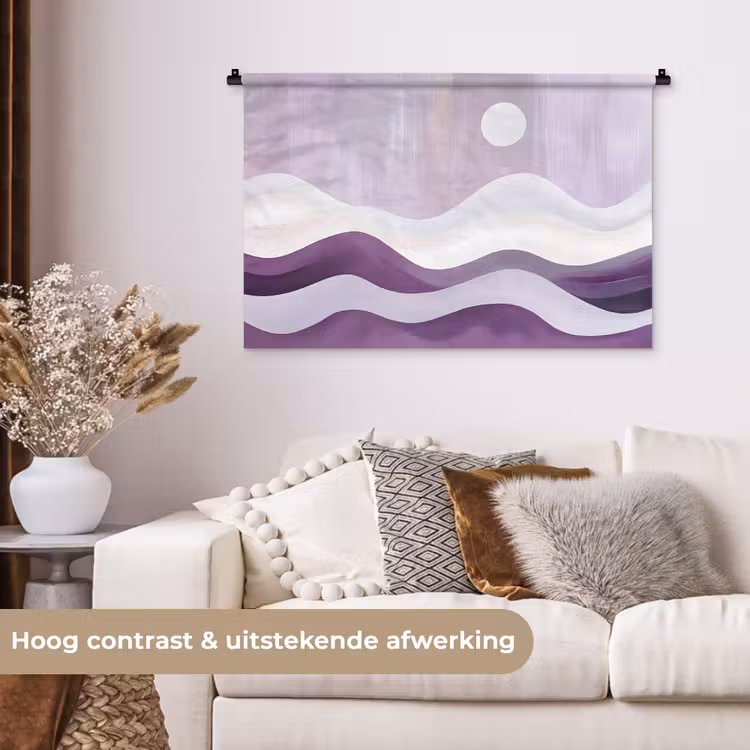 Tenture murale - Vagues - Collines - Abstrait - Violet — 5