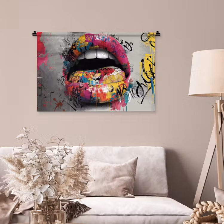 Tenture murale - Lèvres - Graffiti - Expressif — 2