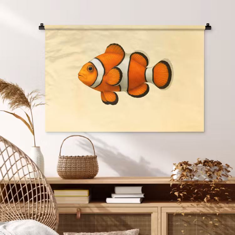Tenture murale - Poisson - Orange - Rayures — 4