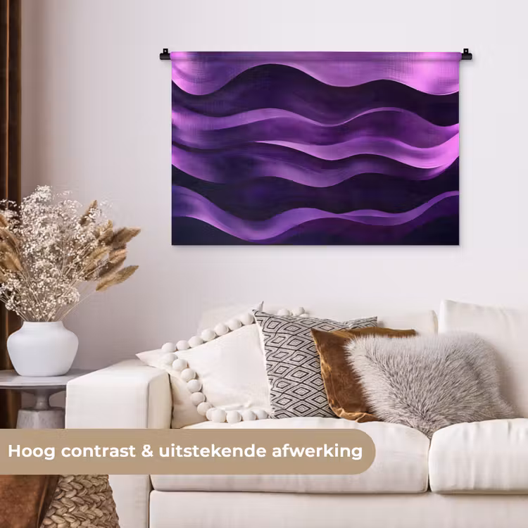Tenture murale - Vagues - Abstrait - Violet — 5