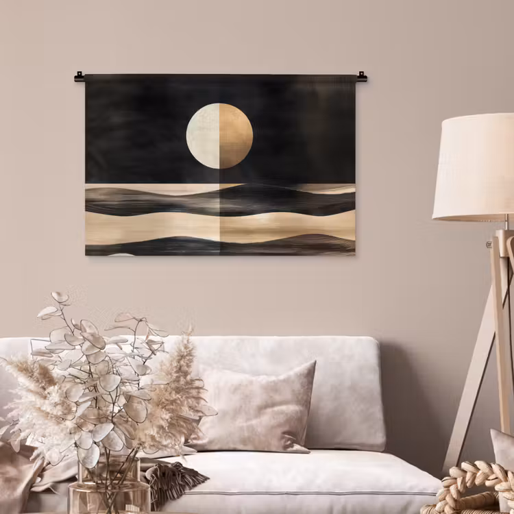 Tenture murale - Lune - Cercle - Or — 2