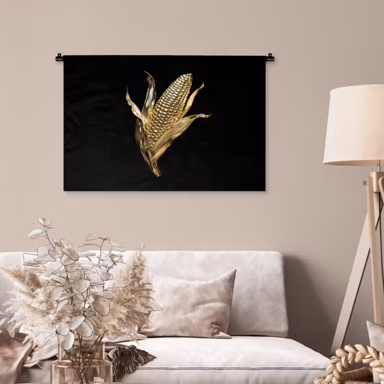Tenture murale - Maïs - Aliments - Or - Noir — 2