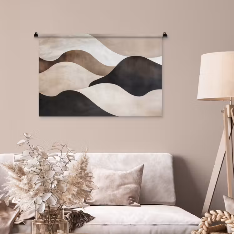 Tenture murale - Vagues - Abstrait - Beige — 2