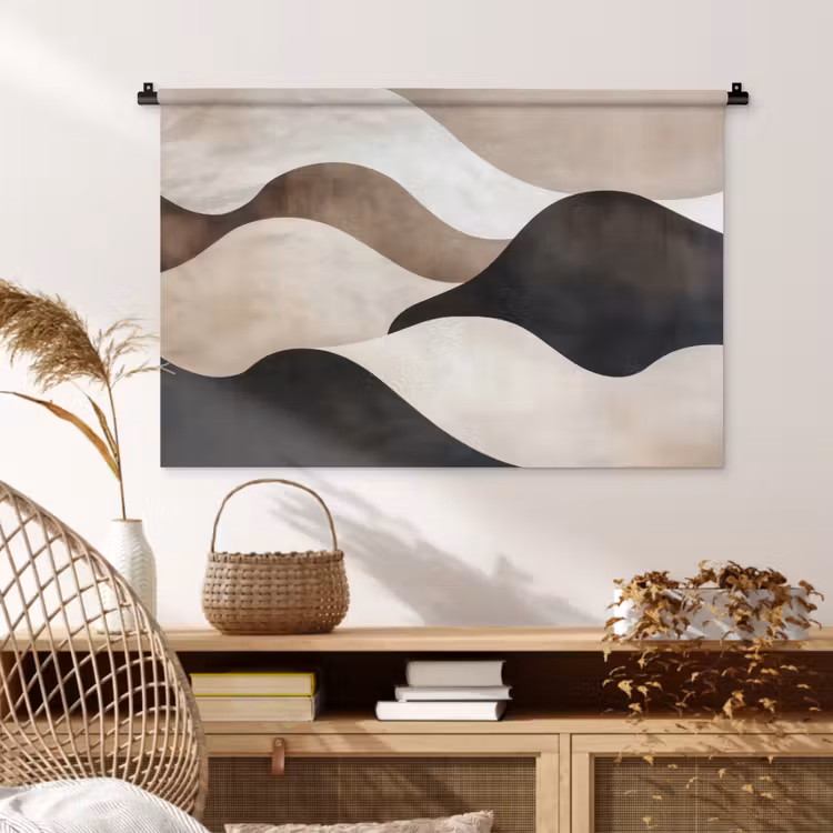Tenture murale - Vagues - Abstrait - Beige — 4