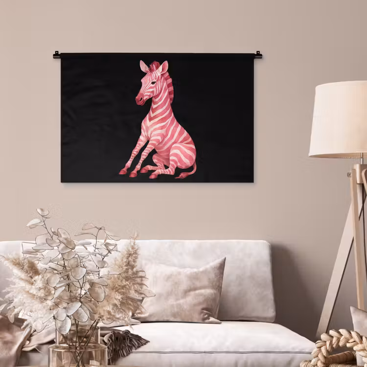 Tenture murale - Zèbre - Rose - Rayé — 2