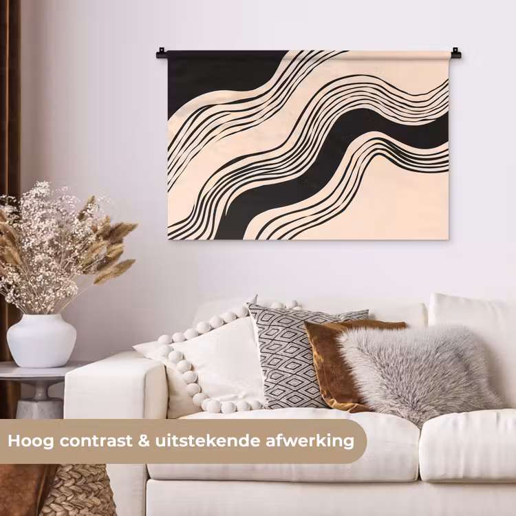 Tenture murale - Vagues - Noir - Sable — 5