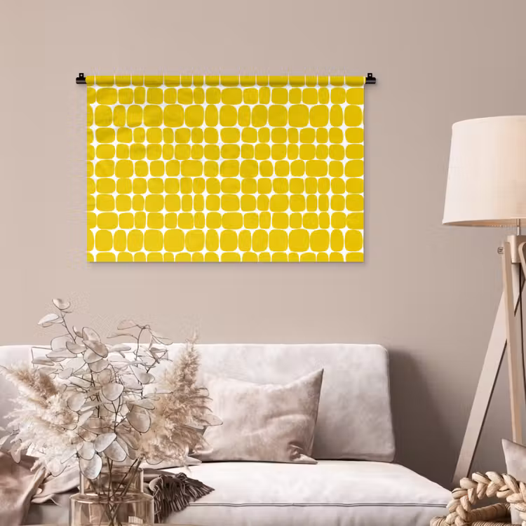 Tenture murale - Points - Moderne - Jaune — 2