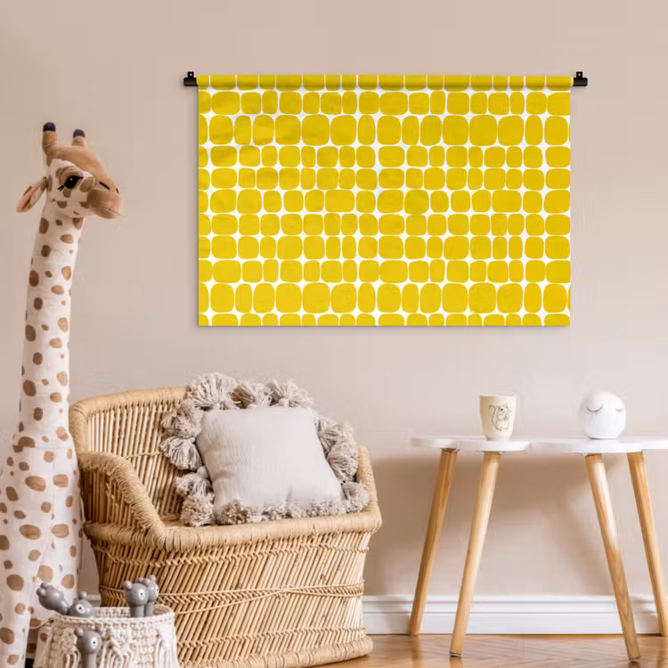 Tenture murale - Points - Moderne - Jaune — 6