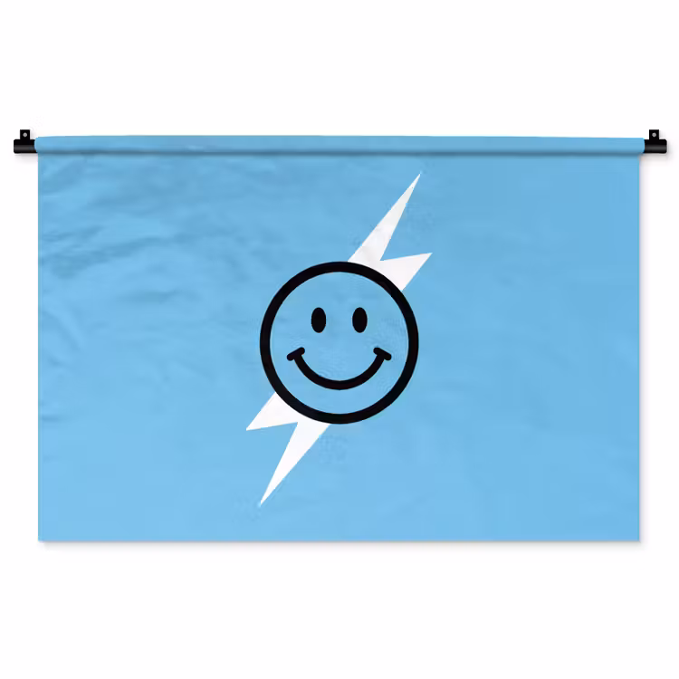 Tenture murale - Smiley - Bleu - Eclair — 1