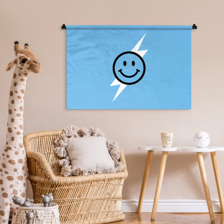 Tenture murale - Smiley - Bleu - Eclair — 6