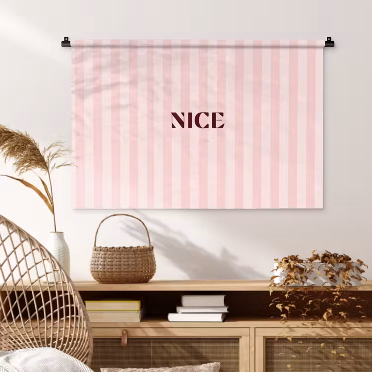 Tenture murale - Nice - Rayures - Rose — 4