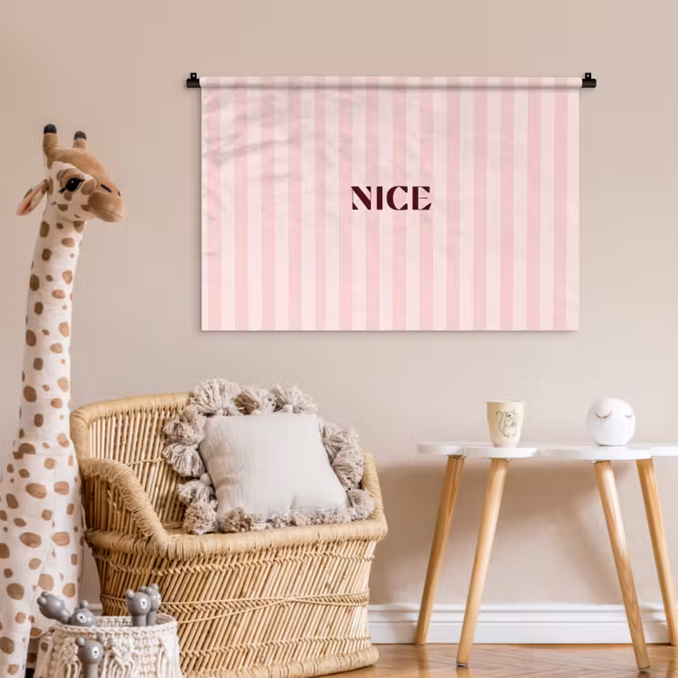 Tenture murale - Nice - Rayures - Rose — 6