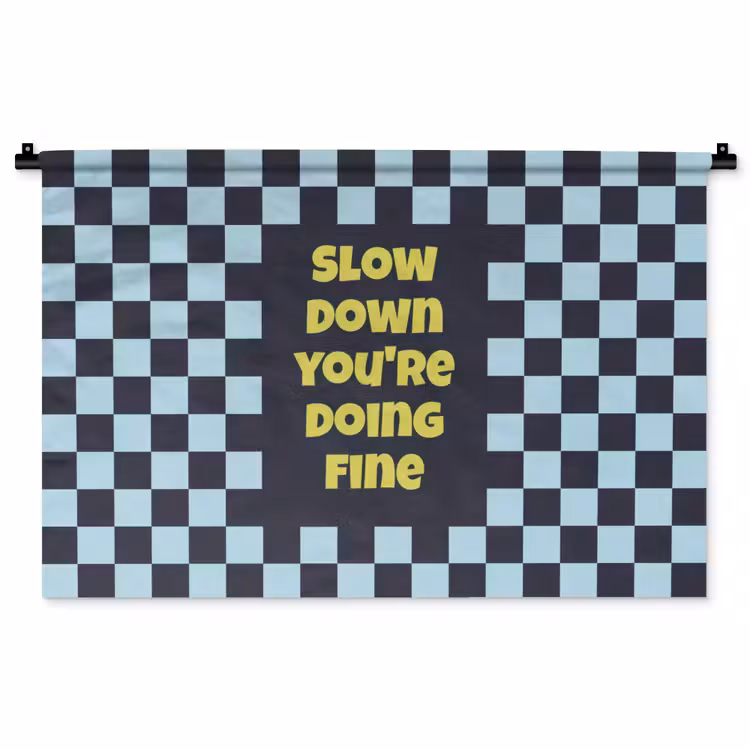 Tenture murale - Pattern - Block - Blue - Slow down you're doing fine — 1