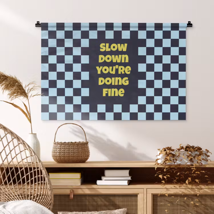Tenture murale - Pattern - Block - Blue - Slow down you're doing fine — 4