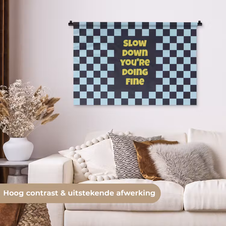 Tenture murale - Pattern - Block - Blue - Slow down you're doing fine — 5
