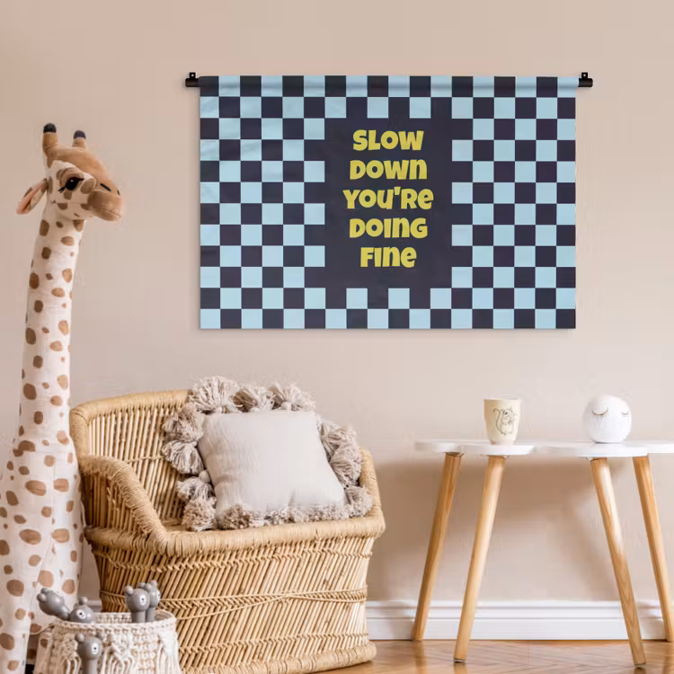 Tenture murale - Pattern - Block - Blue - Slow down you're doing fine — 6