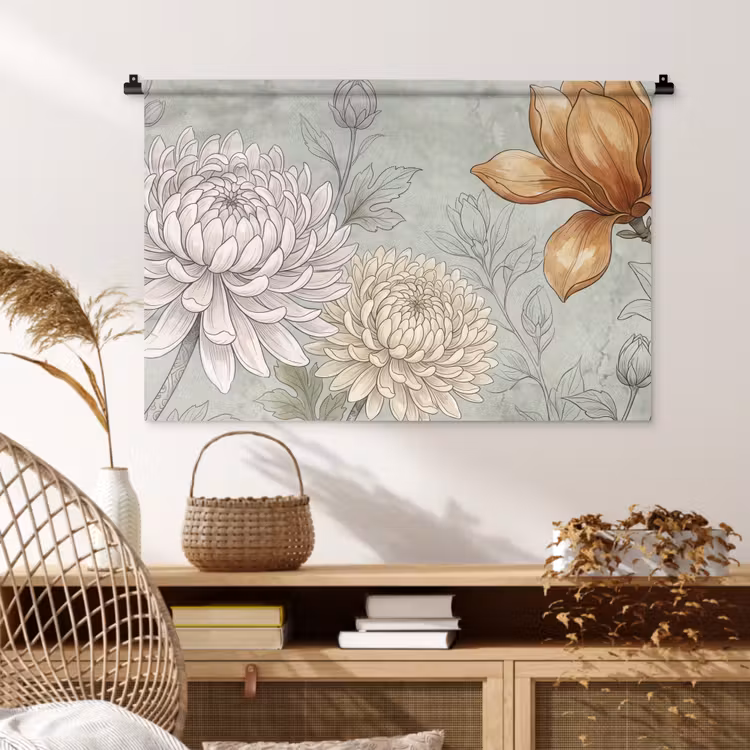 Tenture murale - Illustration - Fleurs - Vert — 4
