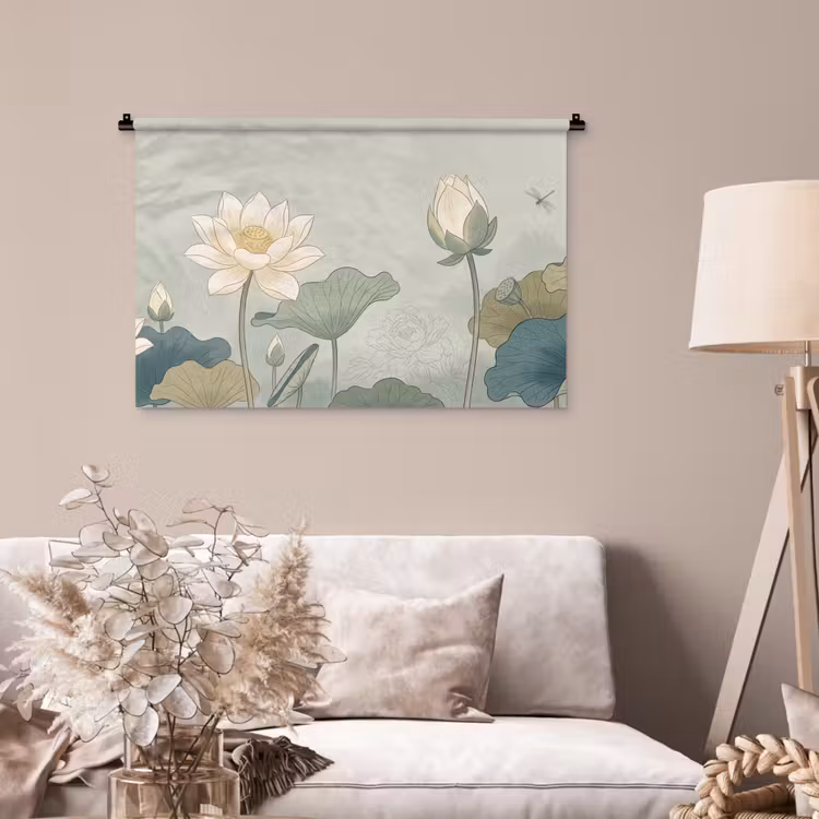 Tenture murale - Lotus - Fleurs - Vert — 2
