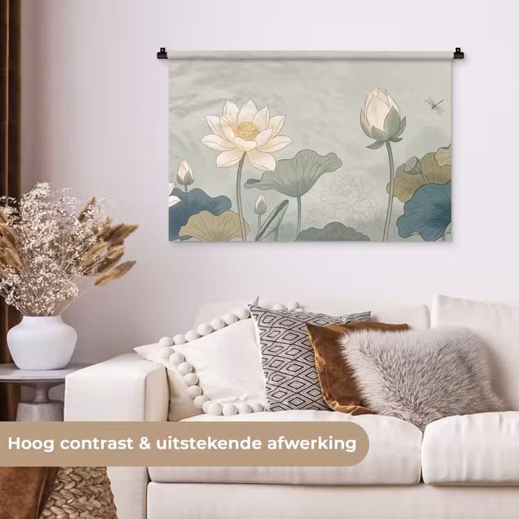 Tenture murale - Lotus - Fleurs - Vert — 5