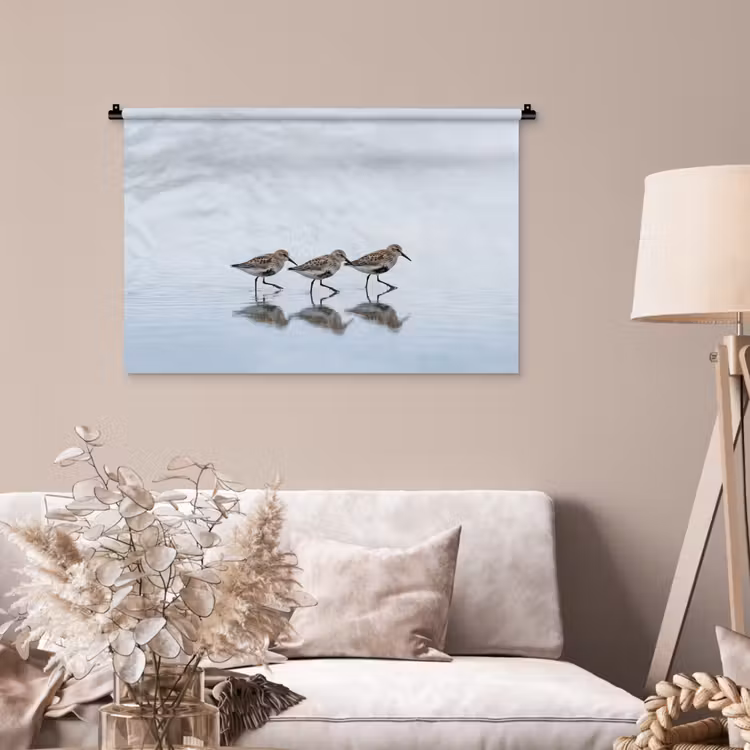 Tenture murale - Oiseaux - Eau - Gris — 2