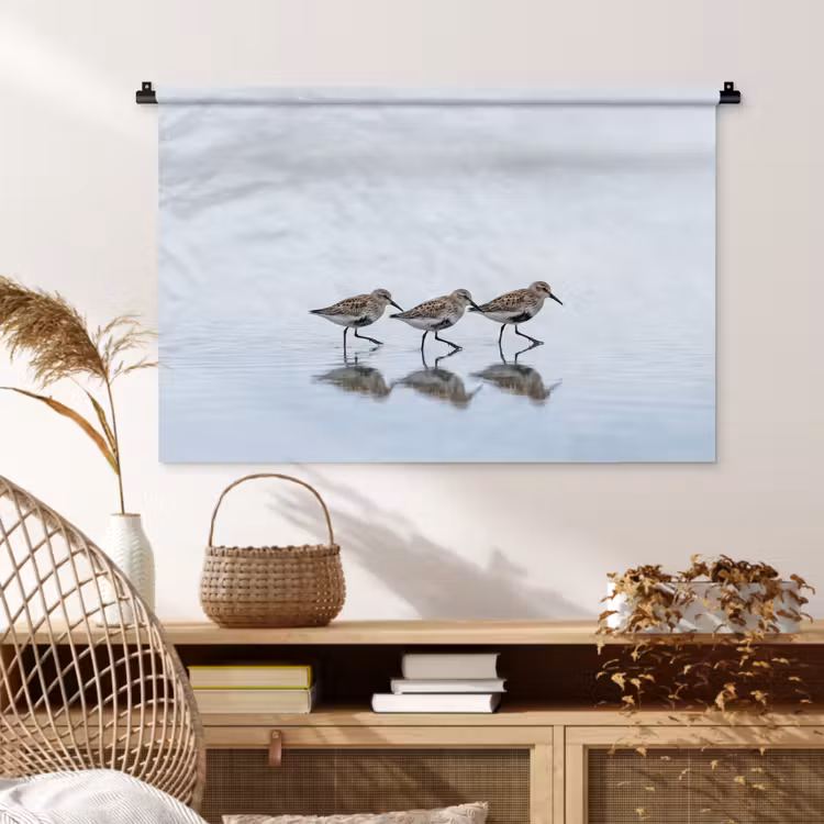 Tenture murale - Oiseaux - Eau - Gris — 4