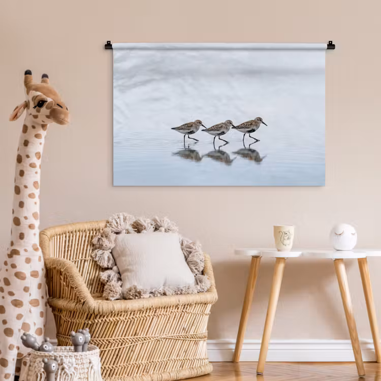 Tenture murale - Oiseaux - Eau - Gris — 6