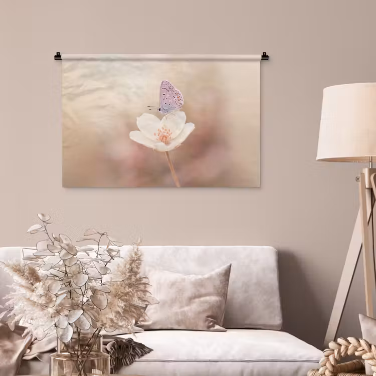 Tenture murale - Papillon - Fleur - Bleu — 2