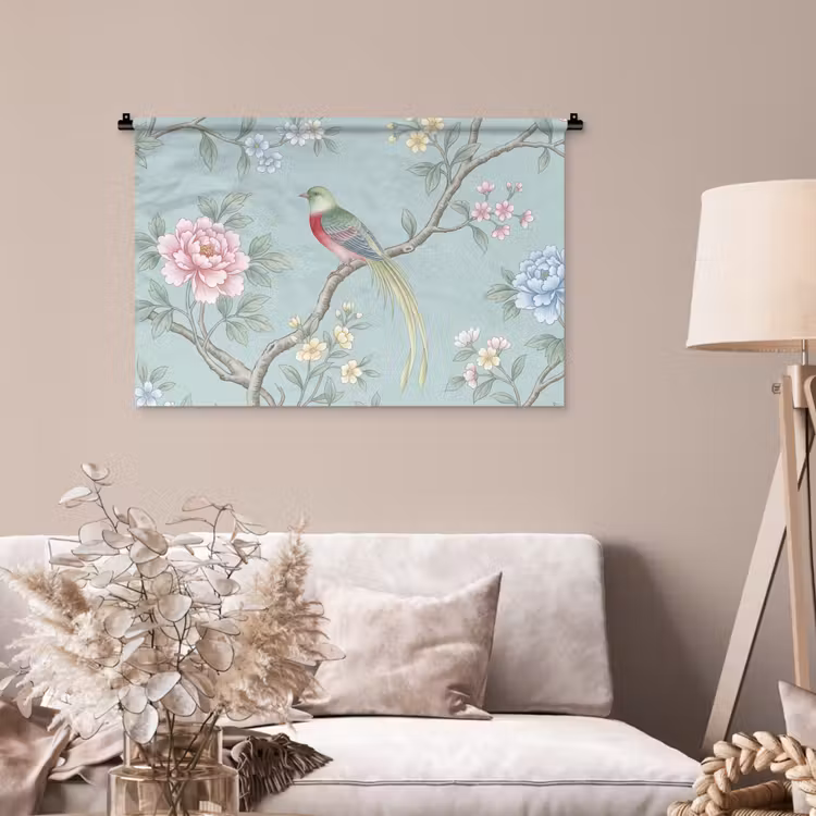 Tenture murale - Oiseau - Fleurs - Coloré — 2