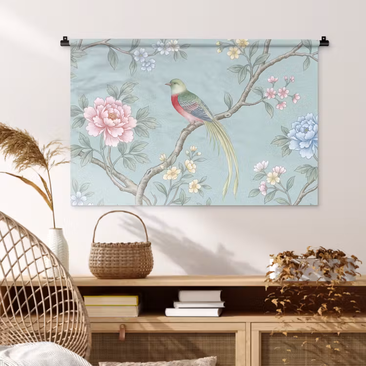 Tenture murale - Oiseau - Fleurs - Coloré — 4