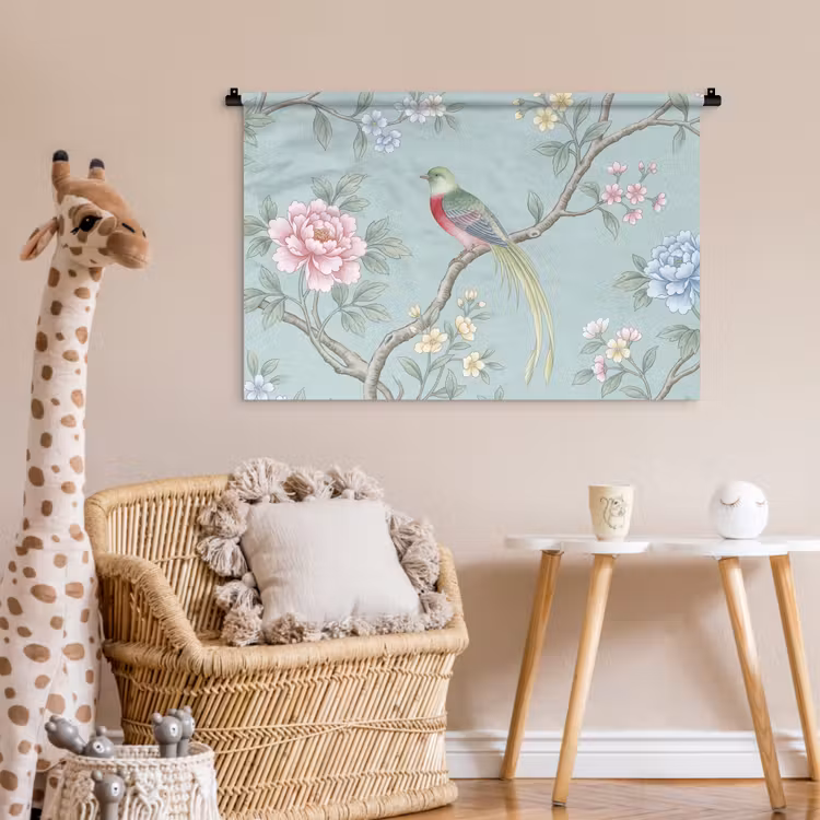 Tenture murale - Oiseau - Fleurs - Coloré — 6