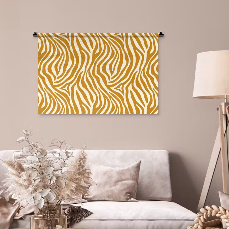 Tenture murale - Zèbre - Classique - Ocre - Jaune — 2