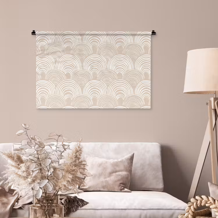 Tenture murale - Ondes - Texture - Beige — 2