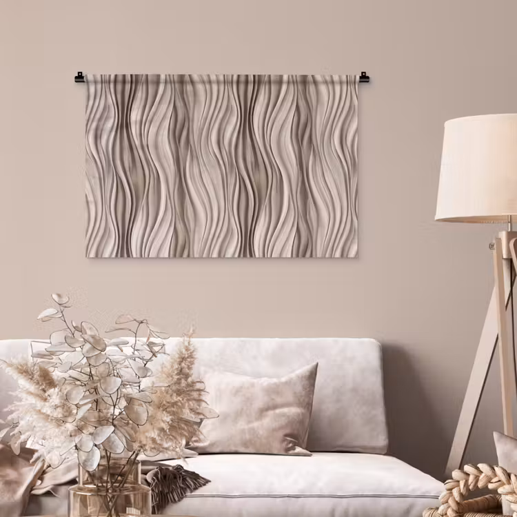 Tenture murale - Ondes - 3D - Crème — 2