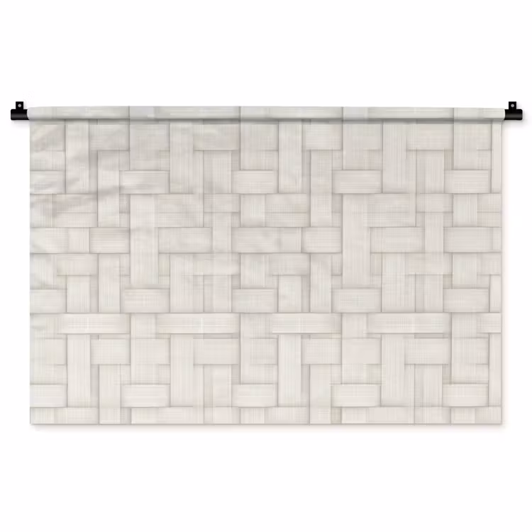 Tenture murale - Vannerie - Rayures - Beige — 1