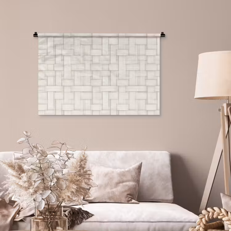 Tenture murale - Vannerie - Rayures - Beige — 2