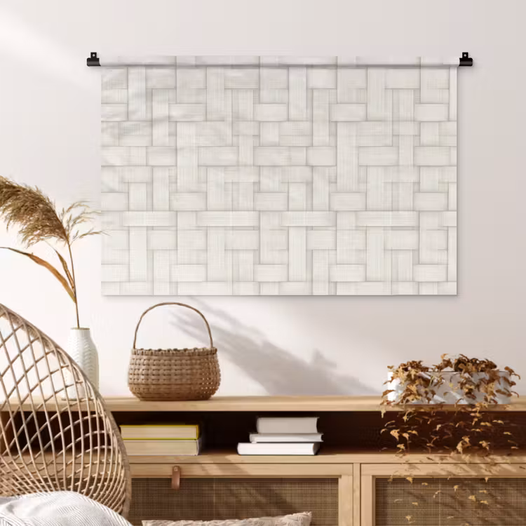 Tenture murale - Vannerie - Rayures - Beige — 4