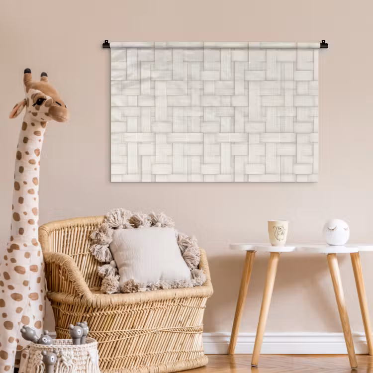 Tenture murale - Vannerie - Rayures - Beige — 6