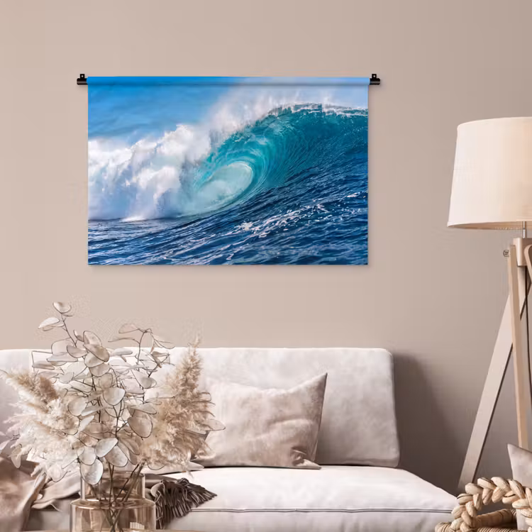 Tenture murale - Vague - Océan - Eau - Dynamique - Bleu — 2