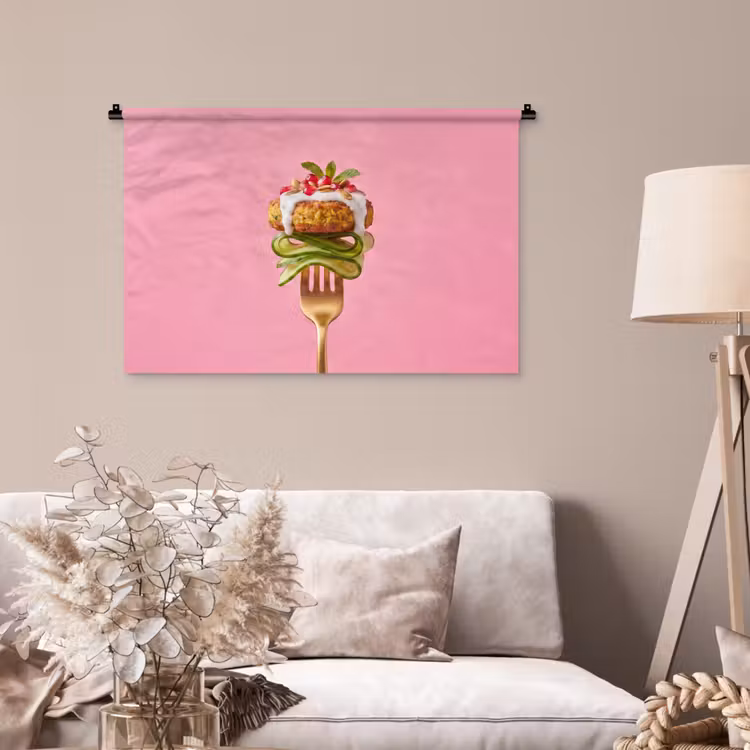 Tenture murale - Nourriture - Fourchette - Rose — 2