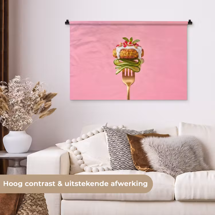 Tenture murale - Nourriture - Fourchette - Rose — 5