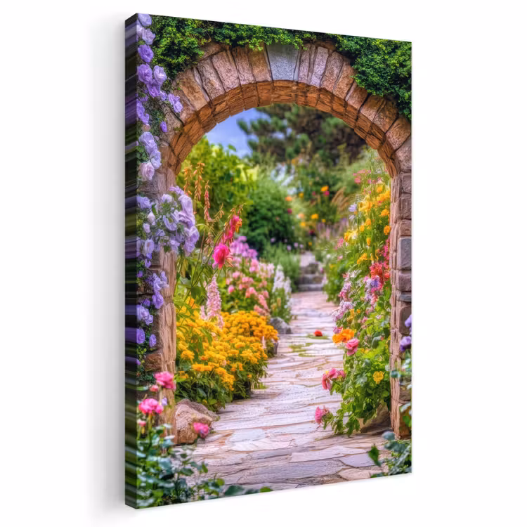 Toile extérieure - Vue à travers - Fleurs - Chemin - Nature — 1