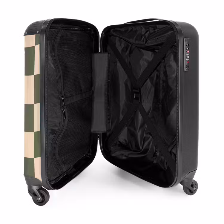 Valise - Carrés - Vert/Beige — 4