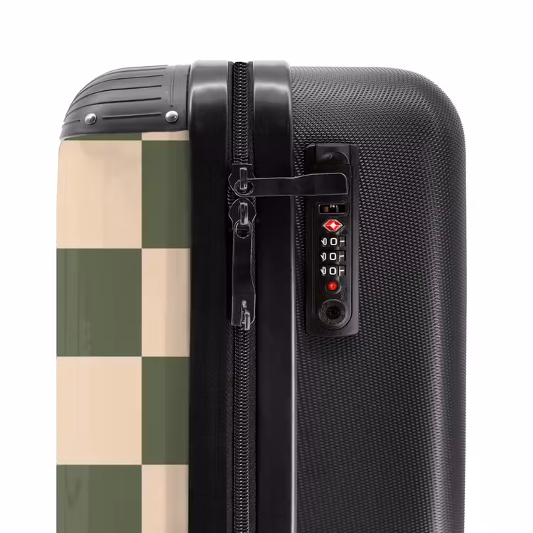 Valise - Carrés - Vert/Beige — 5