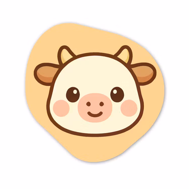 Forme organique - Forex - Vache - Orange - Dessin animé — 1